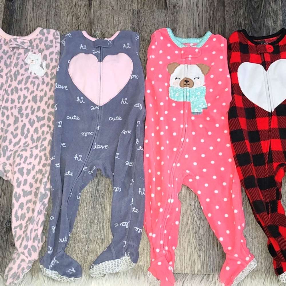 Lot/Bundle of 4 Footed Sleepers - 12 months